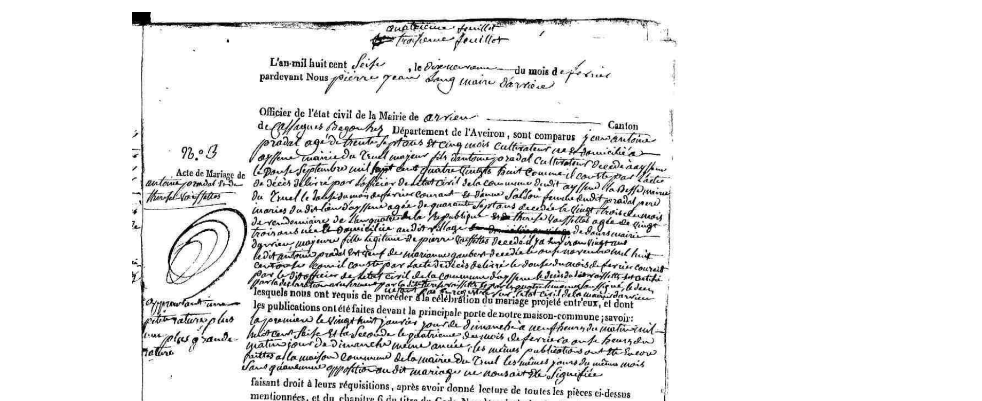 Mariage Antoine Pradal - Vayssettes Therese 19_02_1816.jpg